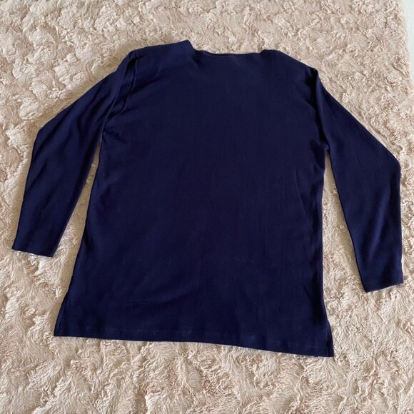 NWT Vintage Jason Maxwell Womens Large Sweater Navy Stripes w Flags 100% Cotton - Picture 5 of 8